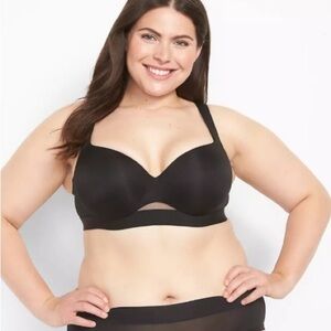 Lane Bryant Cacique NWT Comfort Bliss Lightly Lined No Wire Black Bra 42D